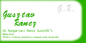 gusztav rancz business card